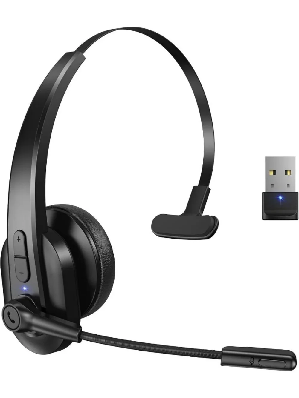 Wireless Bluetooth Headset with Noise Cancelling Mic, USB Dongle, Mute Button